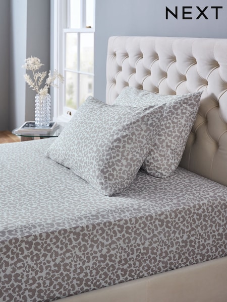 Natural Leopard Print Fitted Sheet and Pillowcase Set (AU7460) | 69 QAR - 147 QAR