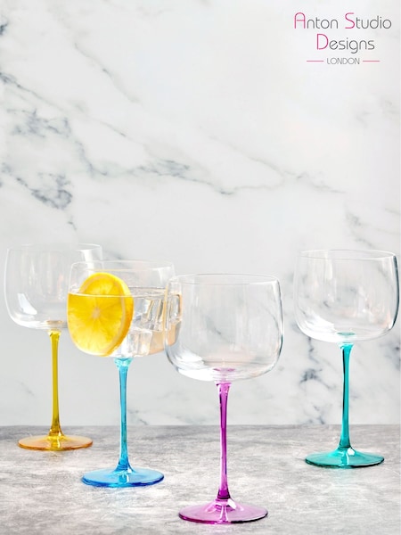 Anton Studio Designs Set of 4 Pink Gala Gin Glasses (AU7503) | €66