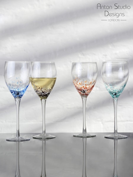 Anton Studio Designs Set of 4 Speckle Wine Glasses (AU7523) | € 58
