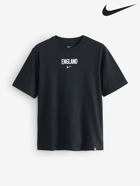 Nike Black Womens 100% Cotton England Supporter T-Shirt (AU7549) | € 51