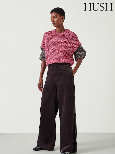 Hush 100% Cotton Wide Leg Cord Trousers (AU7557) | 396 LEI