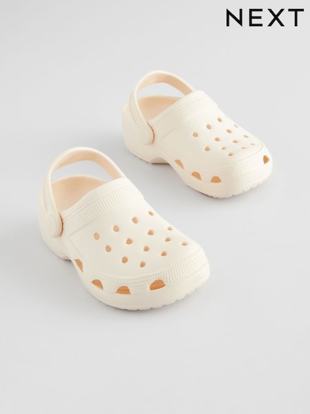 Neutral White Wide Fit (G) Clogs Sandals (AU7601) | €10 - €11.50