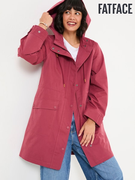 FatFace Lola Rose Pink Lola Waterproof Long Coat (AU7605) | ₪553