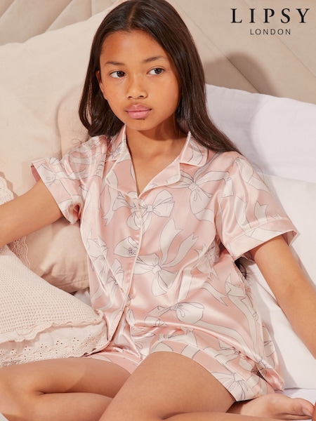 وردي أربة - Lipsy Satin Pyjamas (3-16yrs) (AU7638) | ‏114 ر.ق. - ‏153 ر.ق.