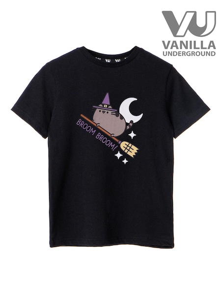 Vanilla Underground Black Cotton Pusheen Licensed Halloween T-Shirt (AU7667) | 87 QAR