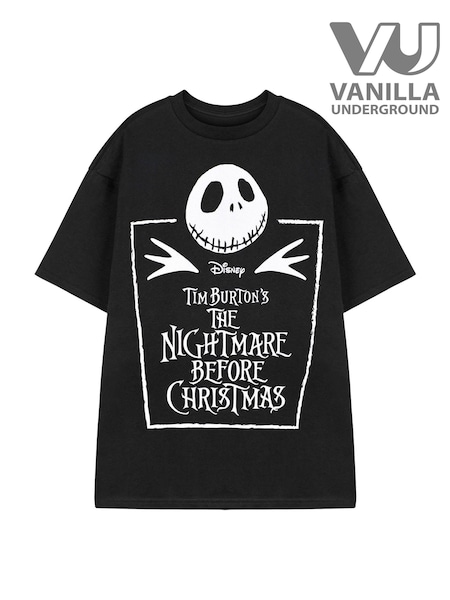Vanilla Underground Black Unisex Adults Disney The Nightmare Before Christmas Licensed Halloween 100% Cotton T-Shirt (AU7672) | €30