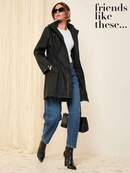 Friends Like These Black Hooded Rain Jacket (AU7694) | €75