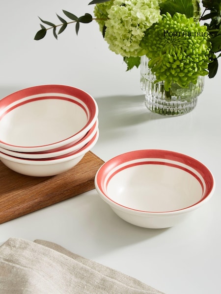 Portmeirion Red Potters Stripe 13cm Bowls Set of 6 (AU7706) | €34