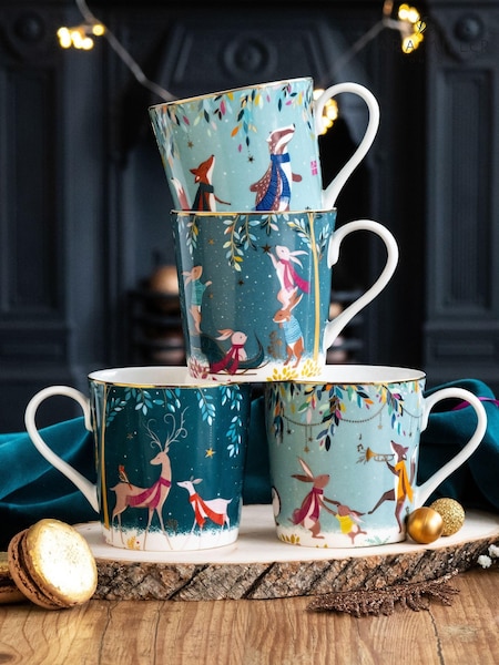 Sara Miller Multi Woodland Tales Set of 4 Mugs (AU7708) | €86