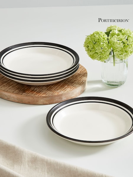 Portmeirion Black Potter's Stripe Set of 4 Side Plates (AU7732) | €44