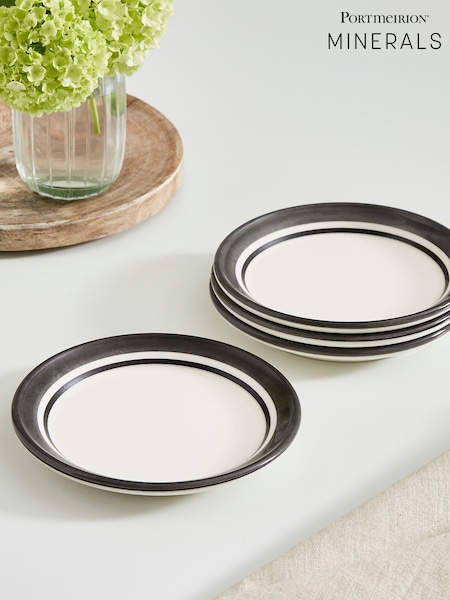 Portmeirion Black Potter's Stripe Set of 4 Bread Plates (AU7736) | €34
