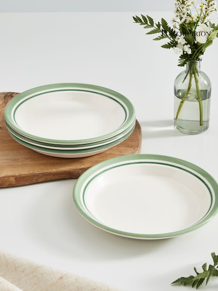 Portmeirion Green Potter's Stripe Set of 4 Side Plates (AU7742) | €44