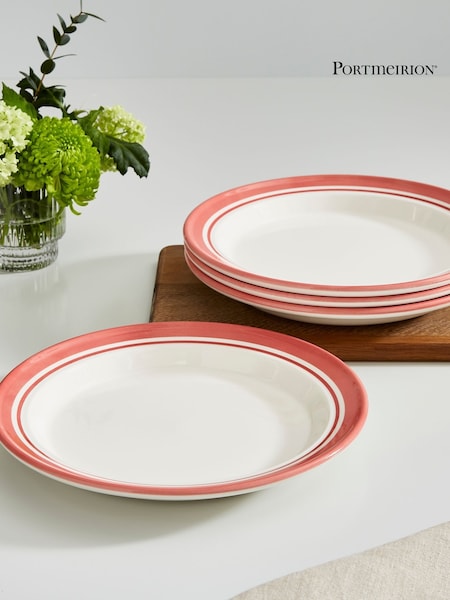 Portmeirion Red Potter's Stripe Set of 4 Dinner Plates (AU7749) | €54