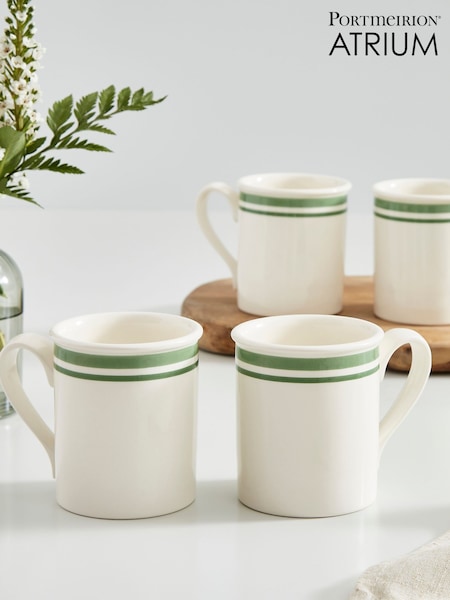 Portmeirion Green Potter's Stripe Set of 4 Breakfast Mugs (AU7751) | €35
