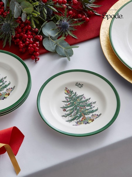 Spode Green Christmas Tree Set of 4 Plates (AU7752) | €79