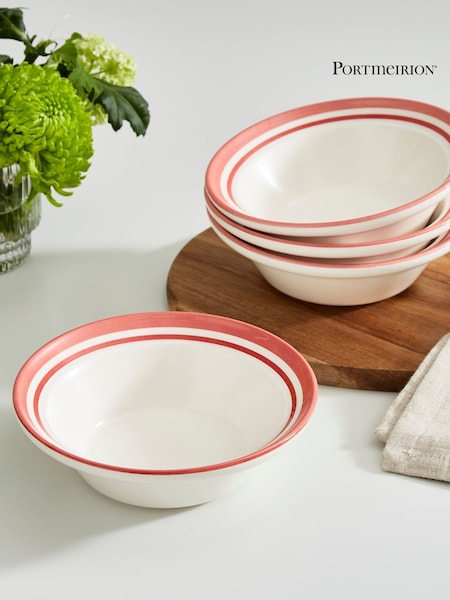Portmeirion Red Potter's Stripe Set of 4 Oatmeal Bowls (AU7758) | €44
