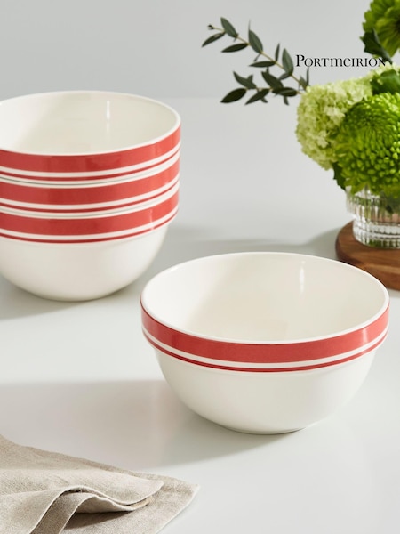 Portmeirion Red Potter's Stripe 7 Inch Stacking Bowls Set of 4 (AU7770) | €79