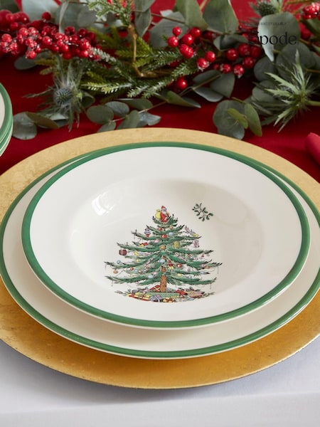 Spode Green Christmas Tree Set of 4 Soup Plates (AU7772) | €84