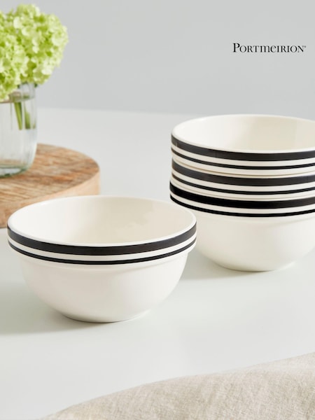 Portmeirion Black Potter's Stripe 5.5 Inch Stacking Bowls set of 4 (AU7775) | €54