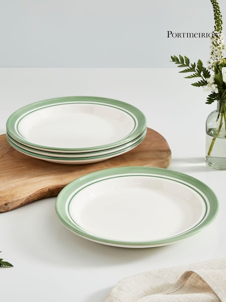 Portmeirion Green Potter's Stripe Set of 4 Dinner Plates (AU7777) | €54