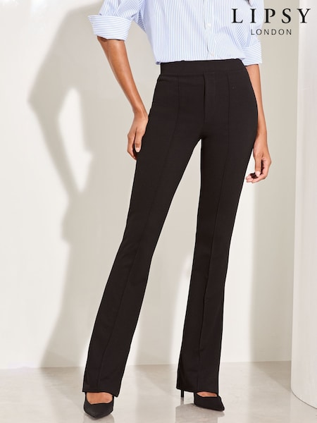 Lipsy Black High Waisted Contour Bootleg Flared Trousers (AU7866) | OMR17