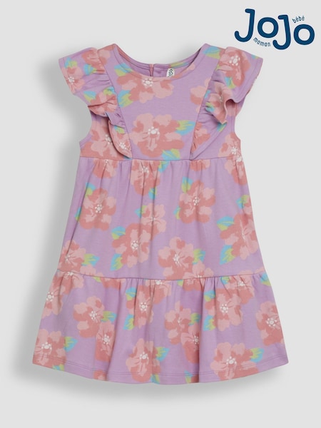 JoJo Maman Bébé Floral Print Frill Shoulder Summer Dress (AU7941) | 30 € - 35 €