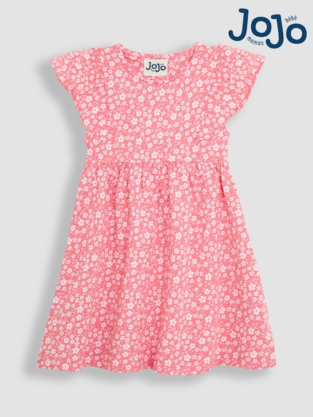 Korallenpink - JoJo Maman Bébé Ditsy Floral Print 100% Cotton Dress (AU7950) | 27 € - 32 €