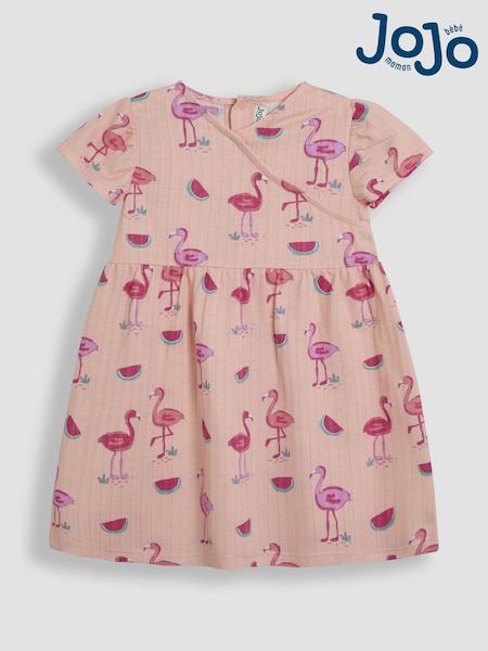 Koralle Rosa Flamingo - JoJo Maman Bébé Wickelkleid aus 100% Baumwolle (AU7960) | 30 € - 35 €