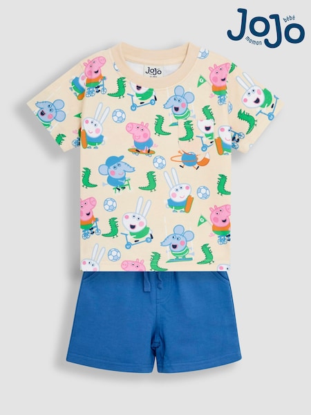 JoJo Maman Bébé Blue 2-Piece Peppa Pig T-Shirt & Shorts Set (AU7968) | €45 - €48