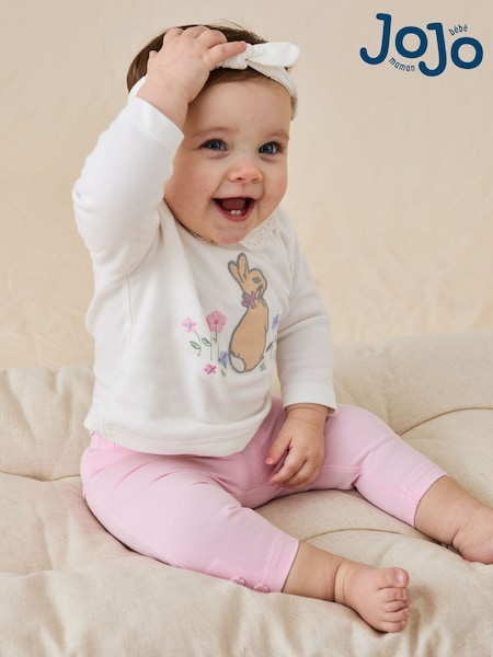 JoJo Maman Bébé Cream 3 Piece Flopsy Bunny Top & Bottom Set (AU7973) | €38 - €39
