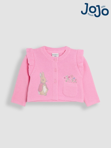 JoJo Maman Bébé Dusky Pink Flopsy Bunny Scallop Collar Cardigan (AU7984) | €45 - €46