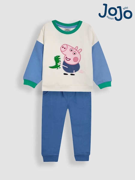 JoJo Maman Bébé Blue 2-Piece Peppa Pig Appliqué Sweatshirt & Joggers Set (AU7987) | €43