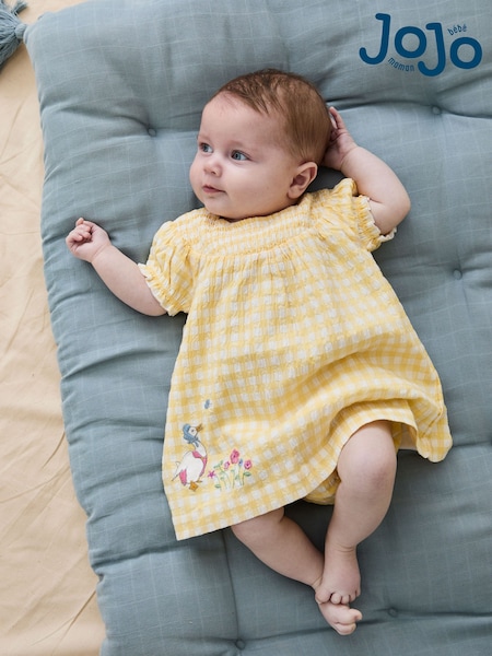 JoJo Maman Bébé Yellow Jemima Puddle-Duck Smocked Dress Set (AU8001) | ‏158 ر.ق. - ‏168 ر.ق.