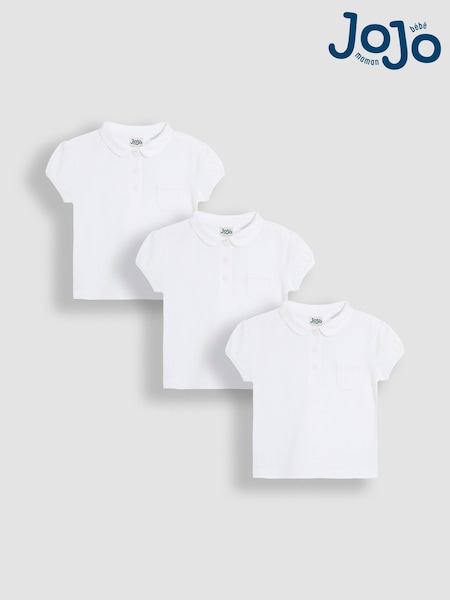 Weiß - JoJo Maman Bébé 100% Cotton Polo Shirts 3 Pack (AU8017) | 43 € - 48 €