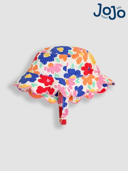 JoJo Maman Bébé Fucshia Floral Scalloped Pretty Sun Hat (AU8038) | €22