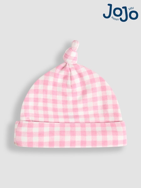 JoJo Maman Bébé Pink Gingham Baby Hat (AU8050) | €8
