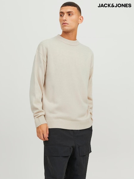 JACK & JONES Natural Ribbed Turtle Neck Knitted Jumper (AU8101) | R$ 315