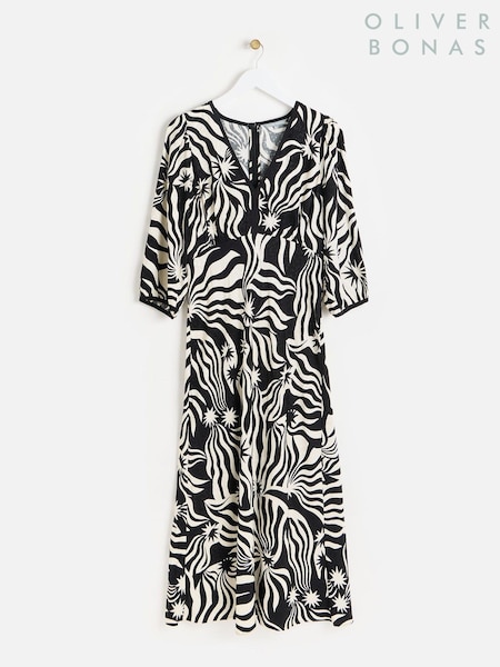 Oliver Bonas Black Night Sky Midi Dress (AU8229) | €54