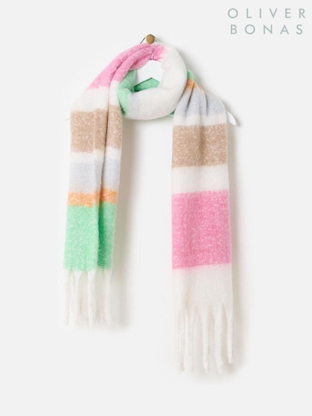 Oliver Bonas Pastel Striped Heavyweight Scarf (AU8240) | 136 LEI