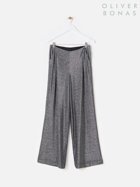 Oliver Bonas Shimmer Metallic Wide Leg Trousers (AU8357) | ‏169 د.إ.‏