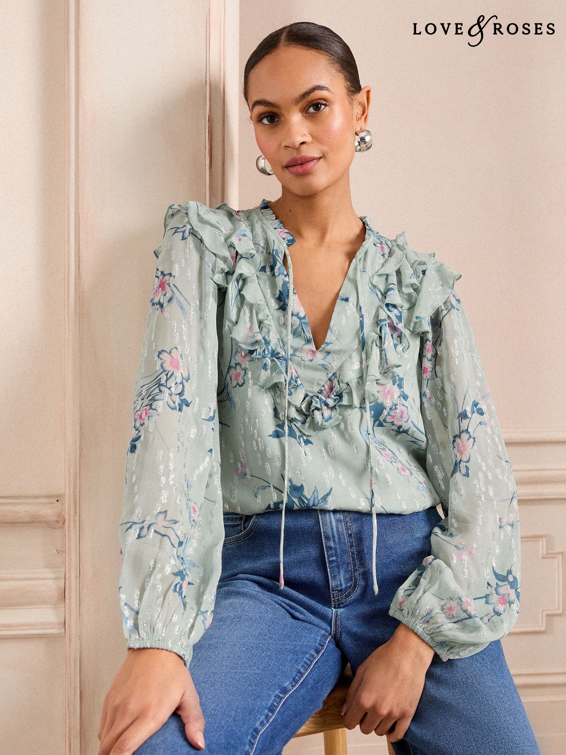 petite ruffle blouse