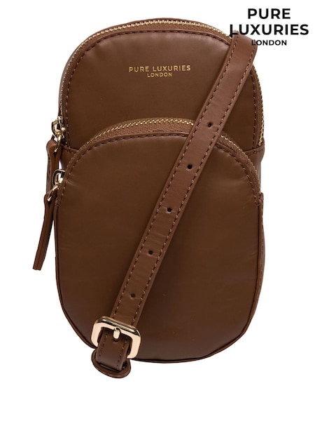 Pure Luxuries London 'Luna' Leather Cross-Body Phone Bag (AU8538) | ₪246