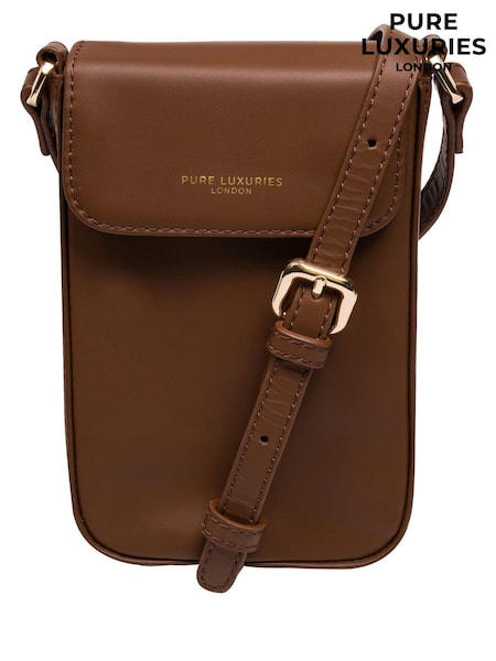Pure Luxuries London Alexis Leather Cross Body Phone Bag (AU8543) | R$ 385