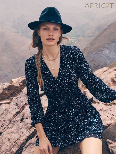 Apricot Black Spot Smock and Layer Tiered Dress (AU8550) | €50