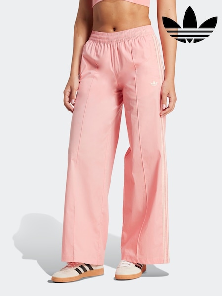 adidas Originals Pink Crochet 3 Stripe Wide Leg Trousers (AU8583) | $105