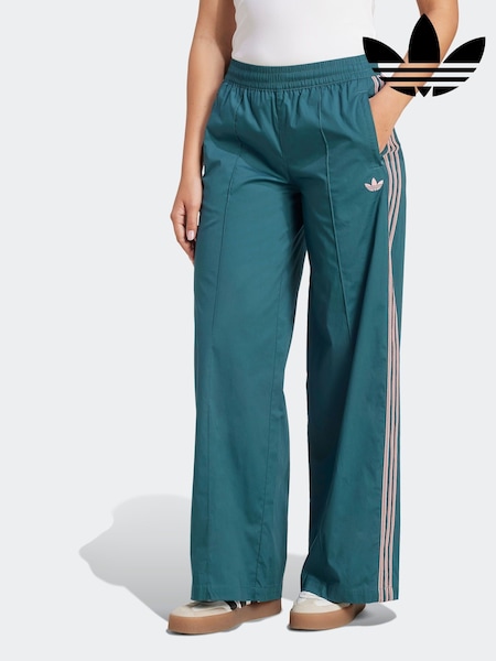 adidas Originals Green Crochet 3 Stripe Wide Leg Trousers (AU8584) | $105