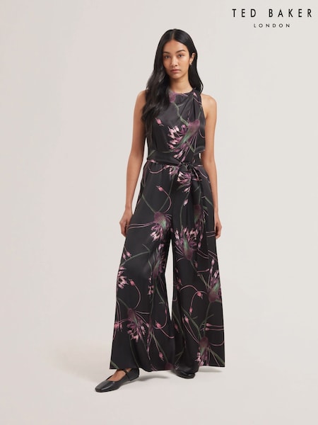 Ted Baker Beckkie Printed Wide Leg Jumpsuit with Pleat Detail (AU8739) | 282 €
