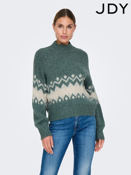 JDY Long Sleeve Cosy Knitted Fairsle Pattern Christmas Jumper (AU8747) | 146 LEI