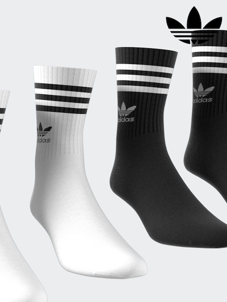 adidas Originals Black/White 3 Stripe Crew Socks 10 Pack (AU8757) | € 35