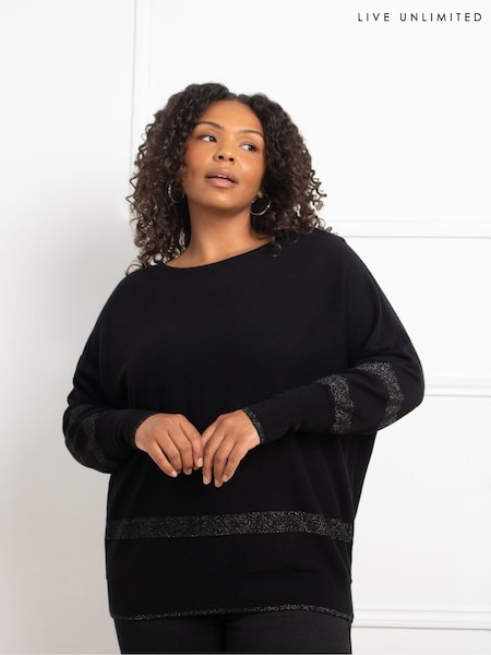 Live Unlimited Black Metallic Stripe Jumper (AU8929) | €63
